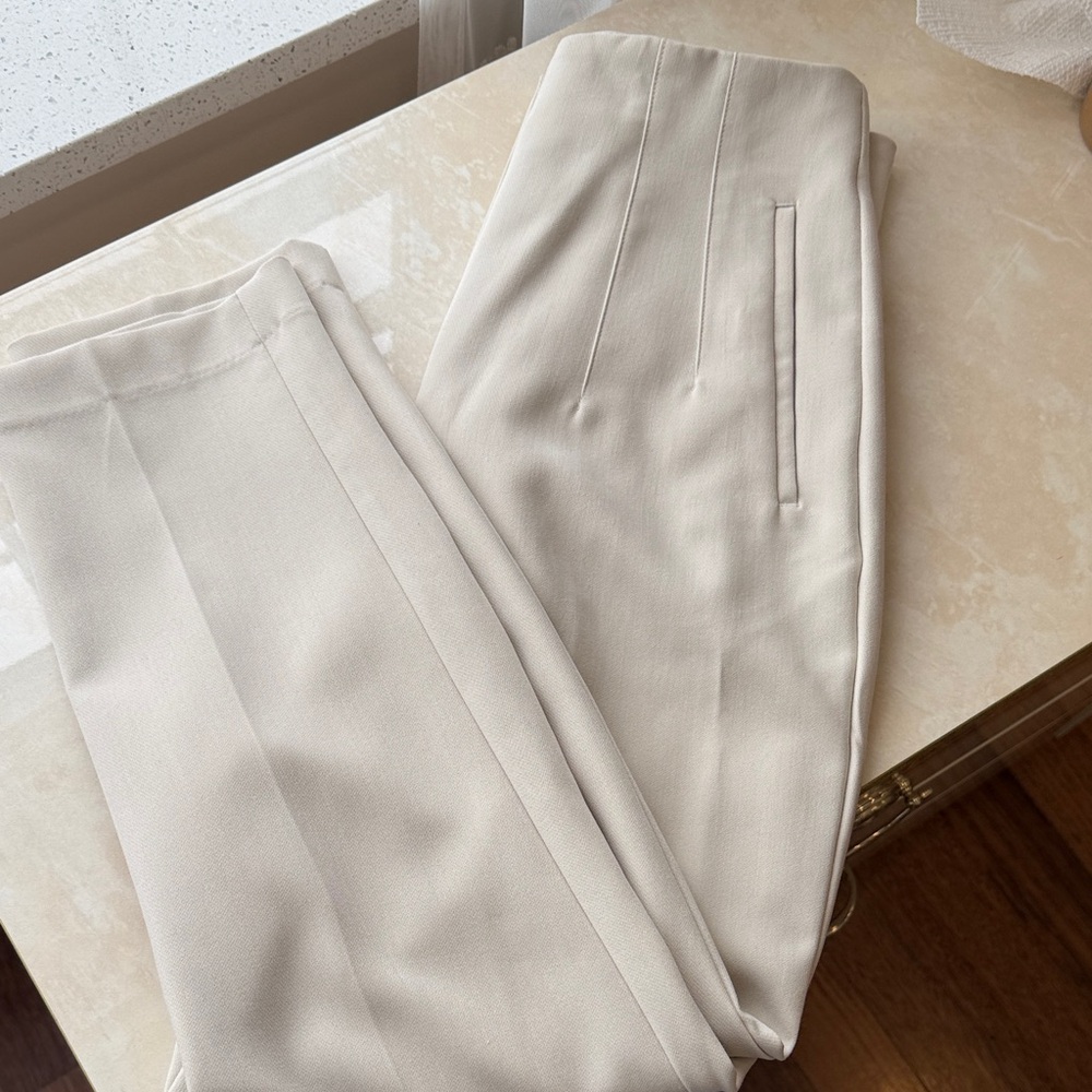 Zara womens Elegant Cream Dress Pants